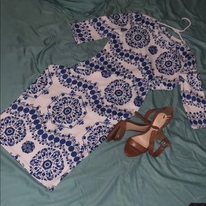 Porcelain print pencil dress